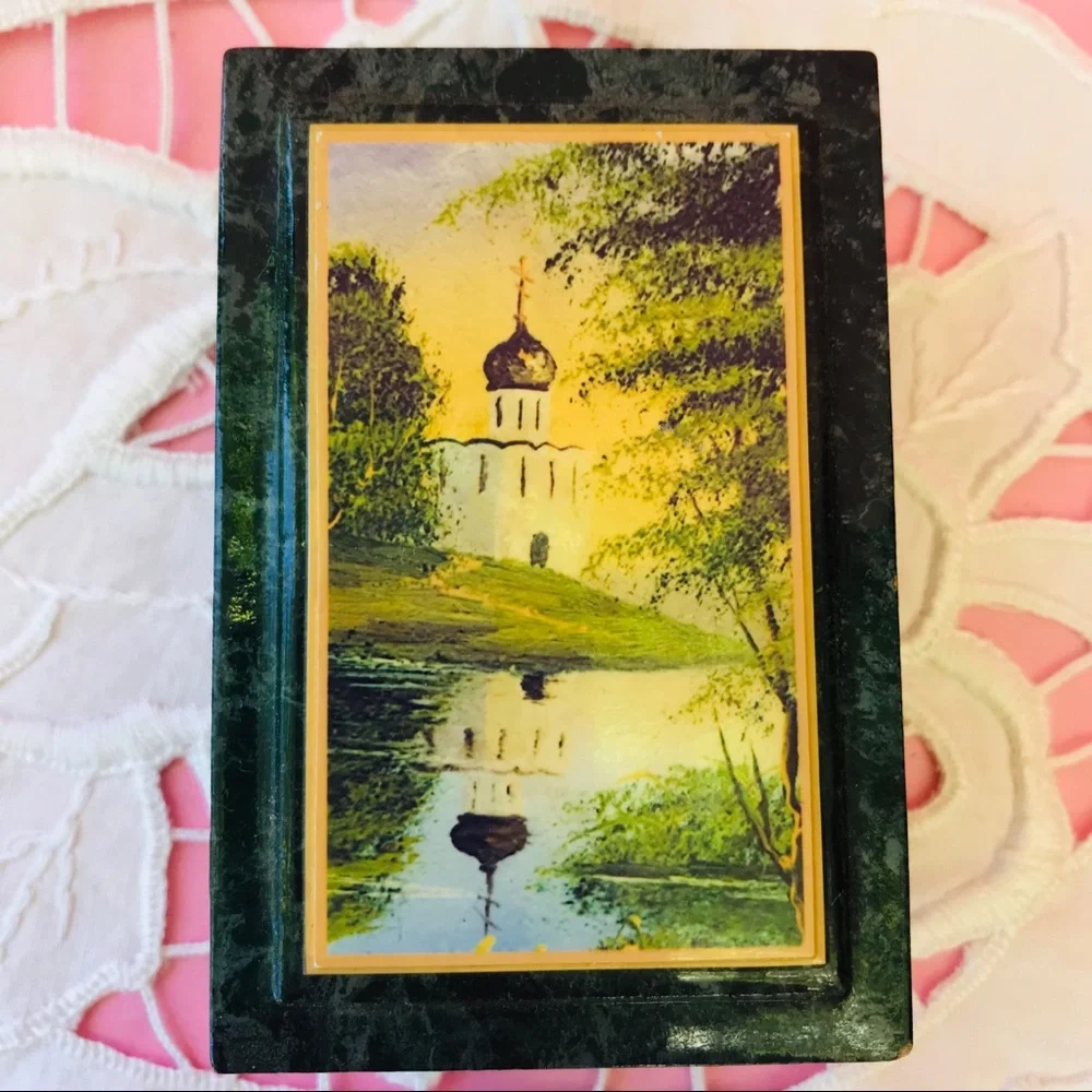 Vintage hand painted jewelry box